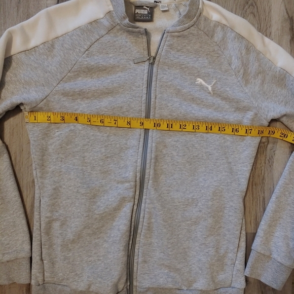 Puma Women's Jacket Size: Medium Light Grey Full Zip Pockets French Terry - Picture 11 of 11